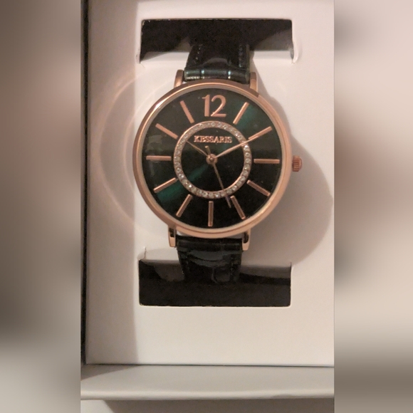 Kessaris Accessories - Kessaris Green and Gold Watch NIP